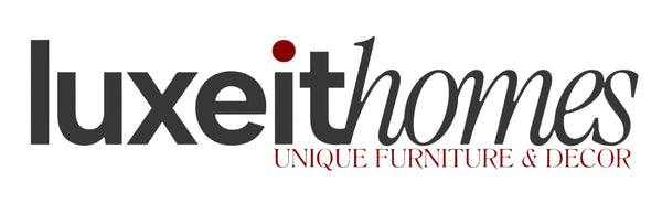 Home Decor Logo of Luxeithomes with text 'Unique Furniture & Decor' on a white background