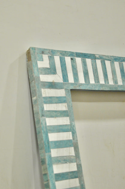 Handcrafted Blue & White Bone Inlay Photo Frame – Decorative Rectangular Frame for Modern & Traditional Home Décor