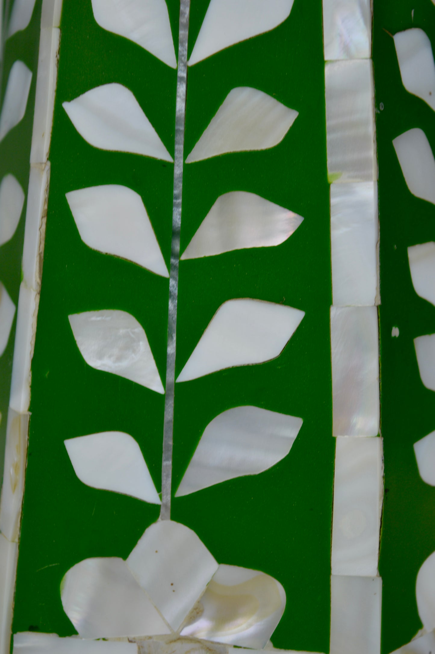 Handcrafted Green Mother of Pearl Inlay Pen Holder – Elegant Hexagonal Desk Organizer for Home & Office Décor