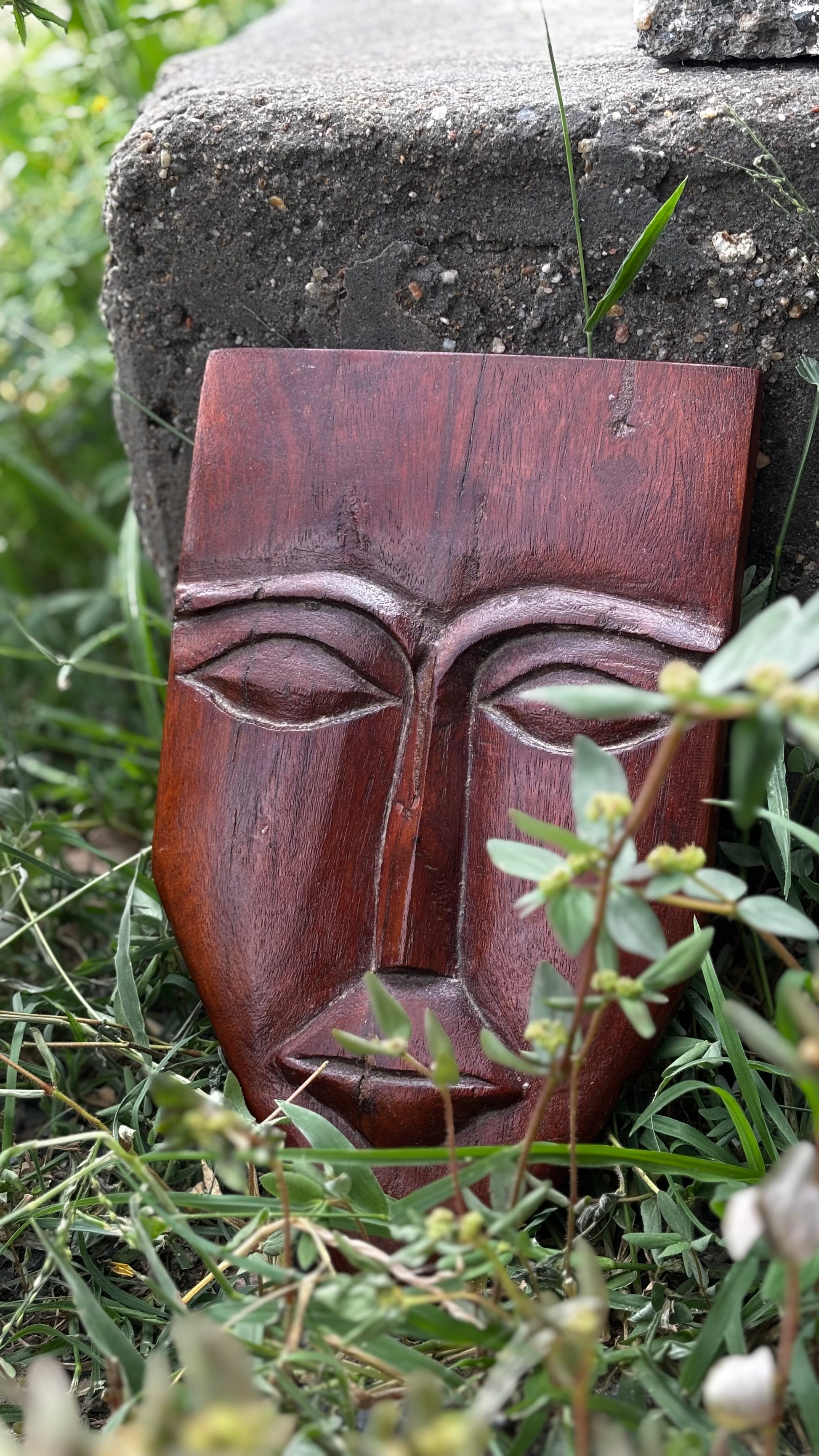 Home Decor  Handcrafted Wooden Tribal Face Mask – Rustic Wall Art Décor for Modern Interior