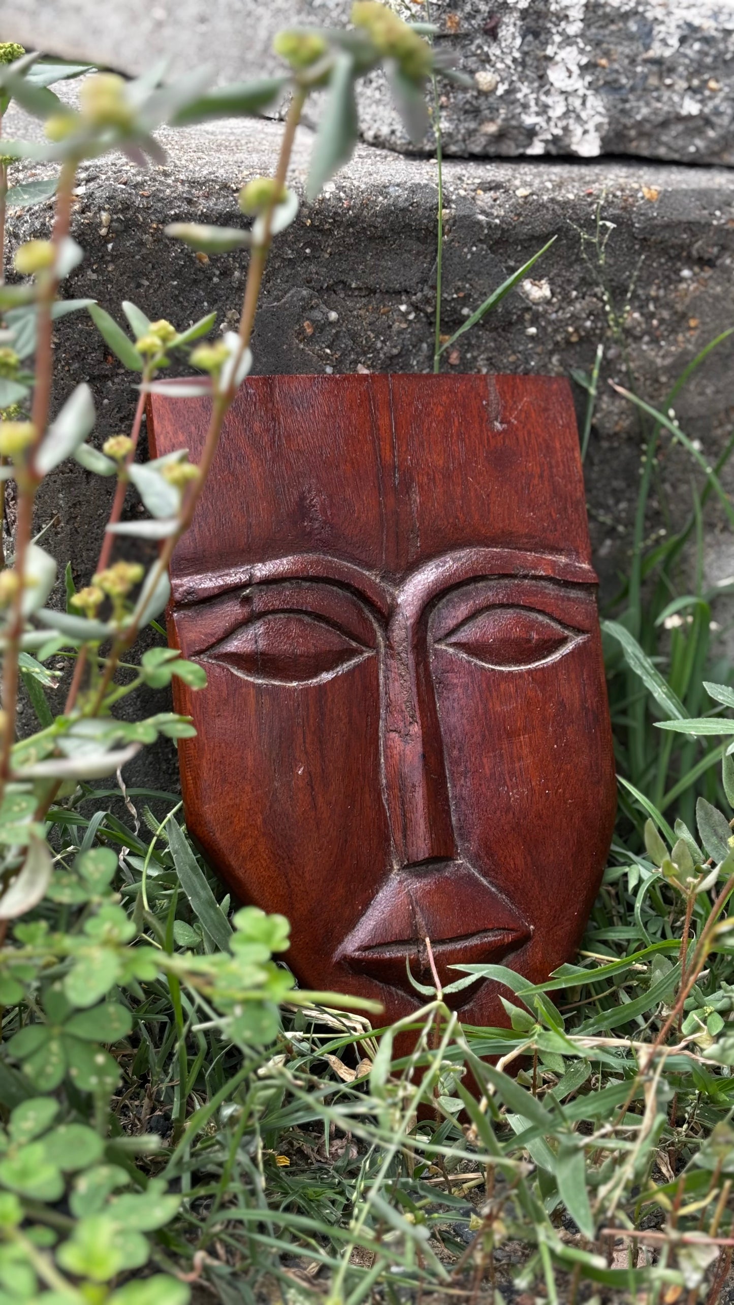 Home Decor  Handcrafted Wooden Tribal Face Mask – Rustic Wall Art Décor for Modern Interior