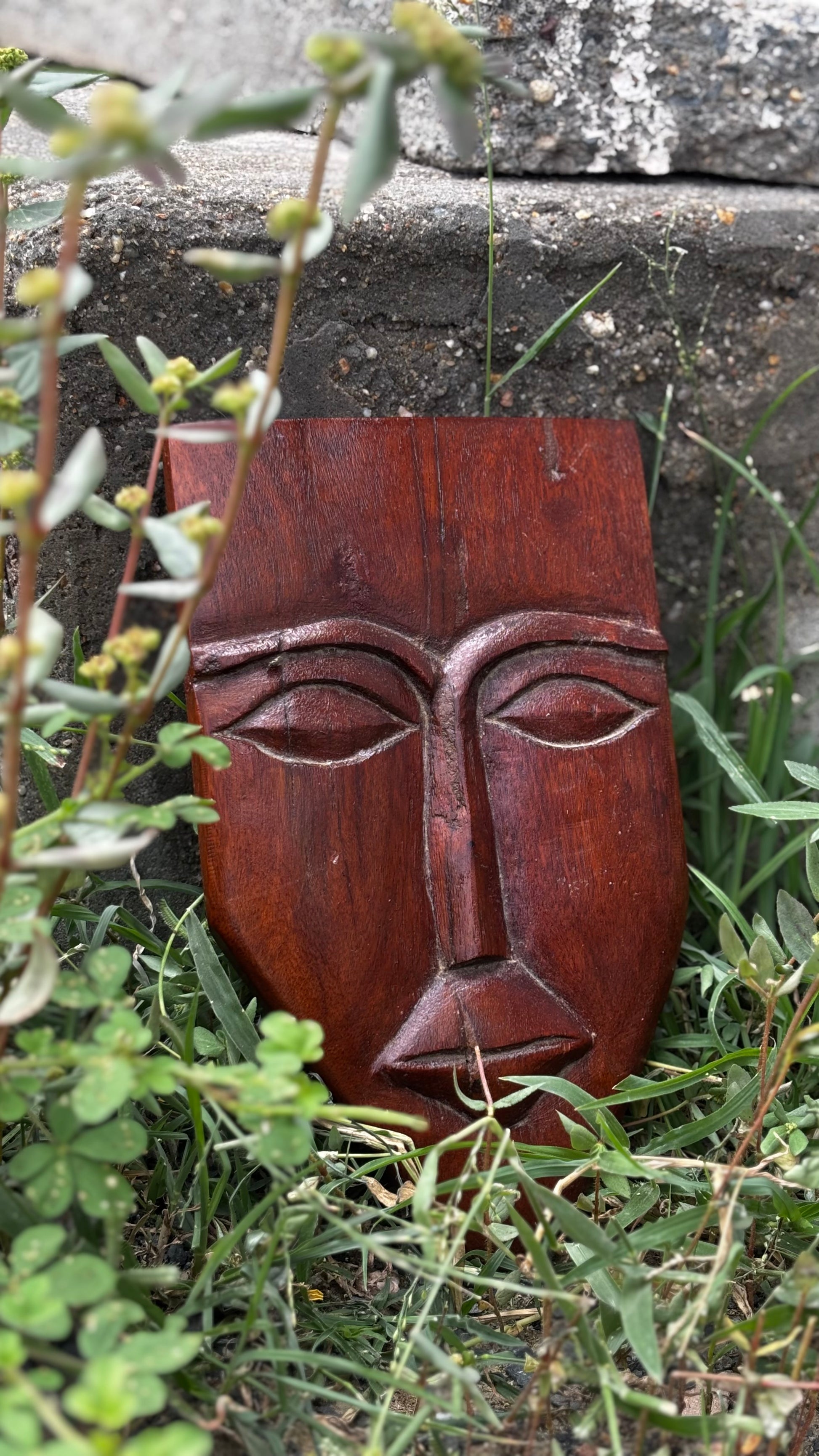 Home Decor  Handcrafted Wooden Tribal Face Mask – Rustic Wall Art Décor for Modern Interior