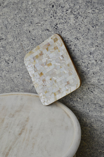 Mother of Pearl Decorative Serving Tray – Designer Coffee & Tea Table Tray for Home & Kitchen Décor"