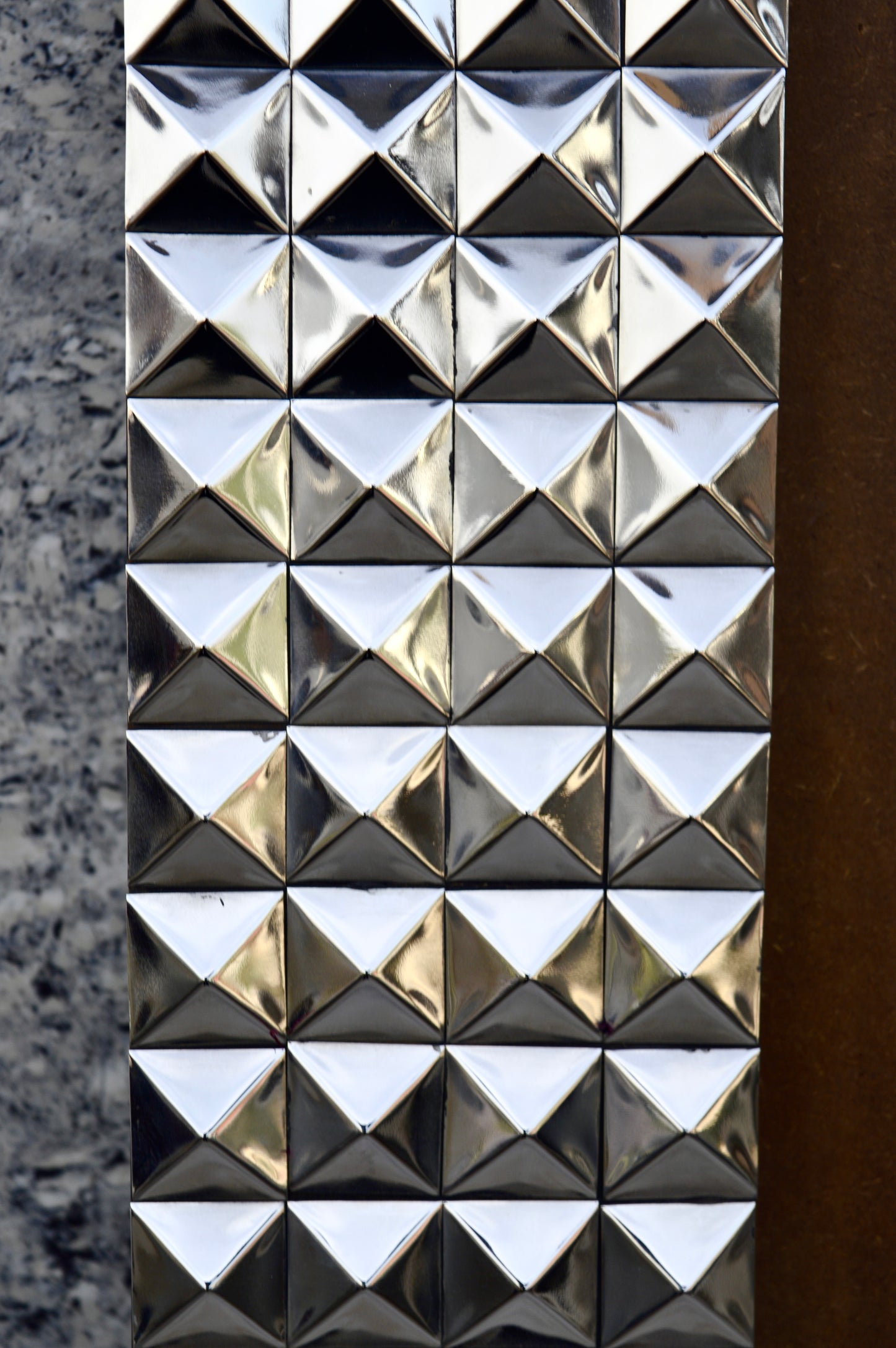 Luxury Silver Studded Photo Frame for Home Décor – Premium Geometric Metal Frame for Table & Wall | Modern Decorative Picture Frame