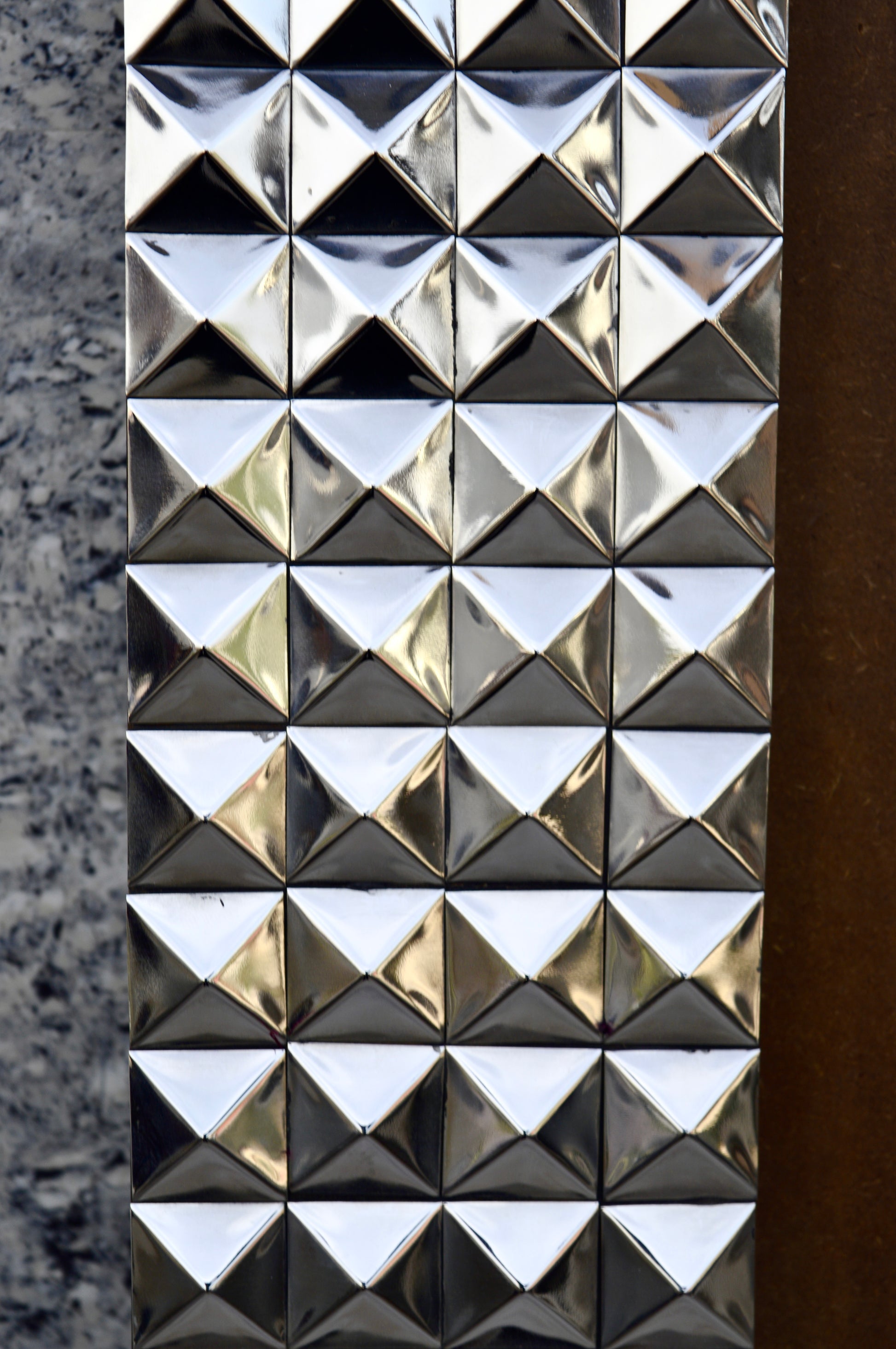 Luxury Silver Studded Photo Frame for Home Décor – Premium Geometric Metal Frame for Table & Wall | Modern Decorative Picture Frame