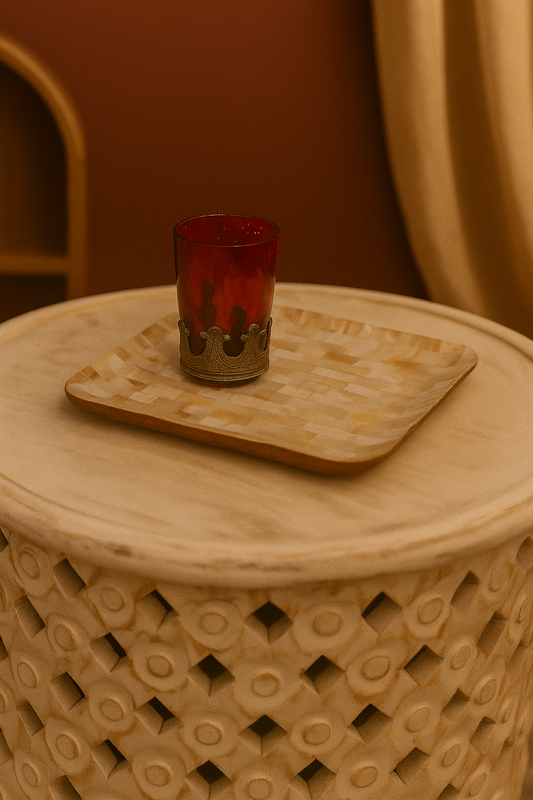 Mother of Pearl Decorative Serving Tray – Designer Coffee & Tea Table Tray for Home & Kitchen Décor"