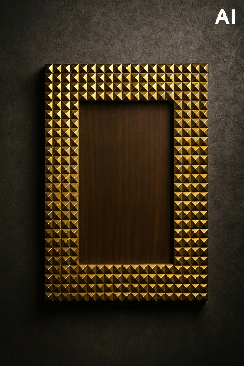 uxury Gold Studded Photo Frame for Home Décor | Premium Tabletop Picture Frame