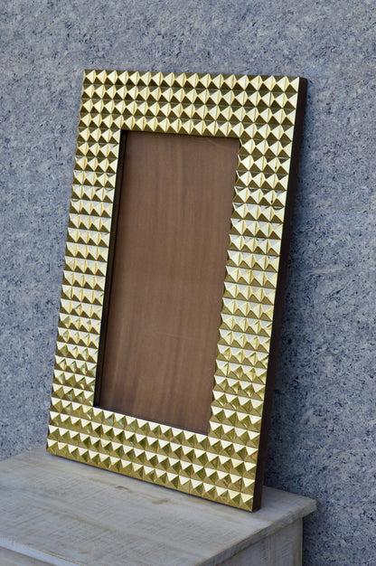uxury Gold Studded Photo Frame for Home Décor | Premium Tabletop Picture Frame